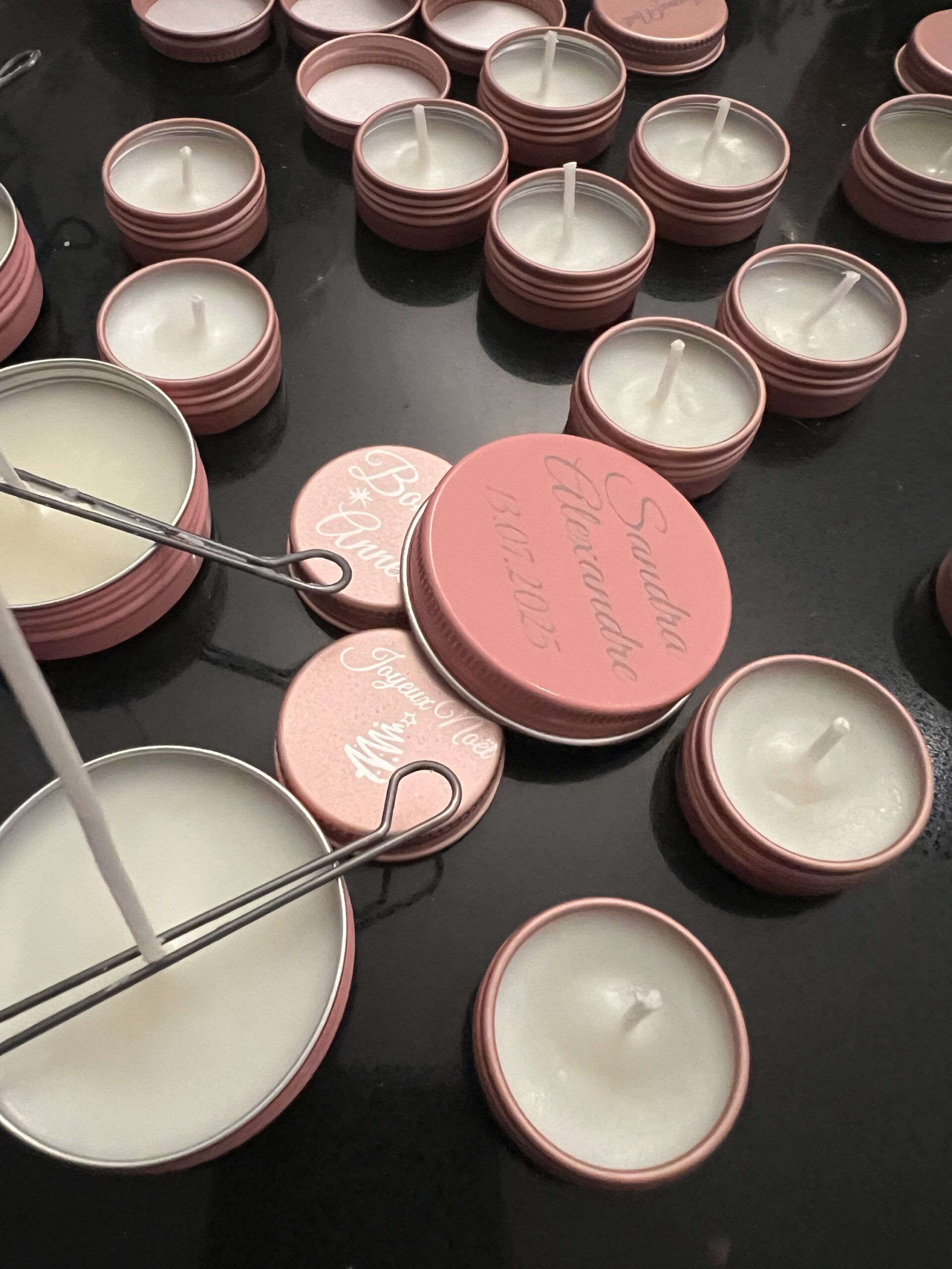 Mini bougie personnalisée gravée au laser – Cadeau original – Image 3